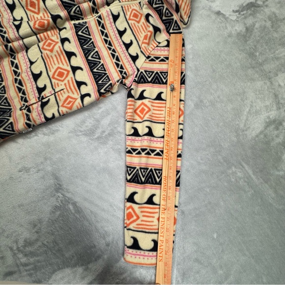 O'Neill Fleece Hoodie Mens M Pullover Jacket Aztec Wave Pattern 1/2 Zip Surf - Picture 11 of 12